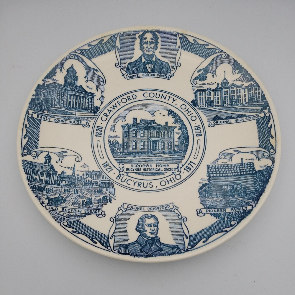 Crawford County Ohio Bucyrus, OH 1820-1970 Plate‎